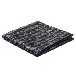 Navy Blue & Yellow Winter Wonderland Pocket Square