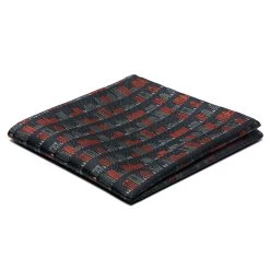 Dark Grey & Red Winter Wonderland Pocket Square