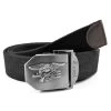 Eagle Buckle Black Canvas Belt