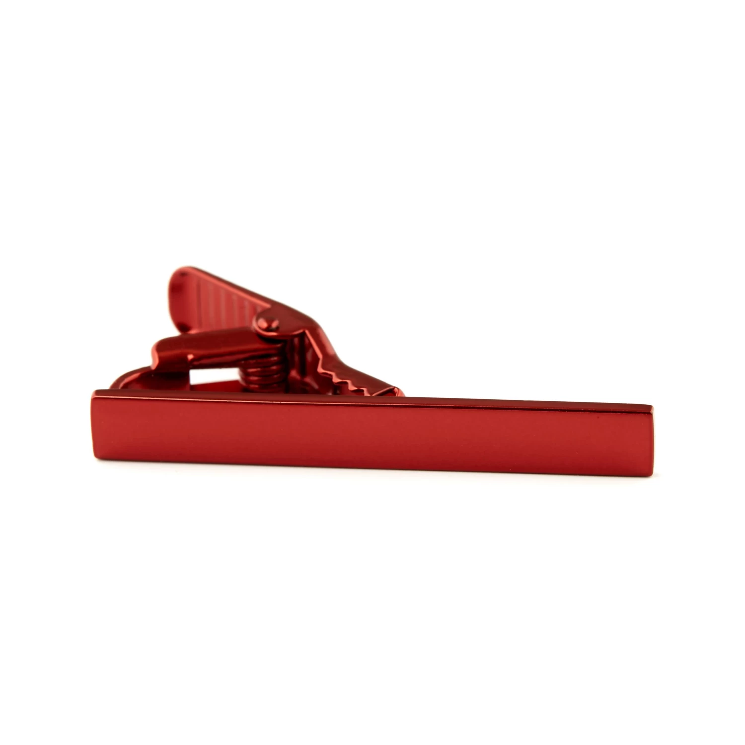 Short Metallic Red Square Tie Clip - Image 2