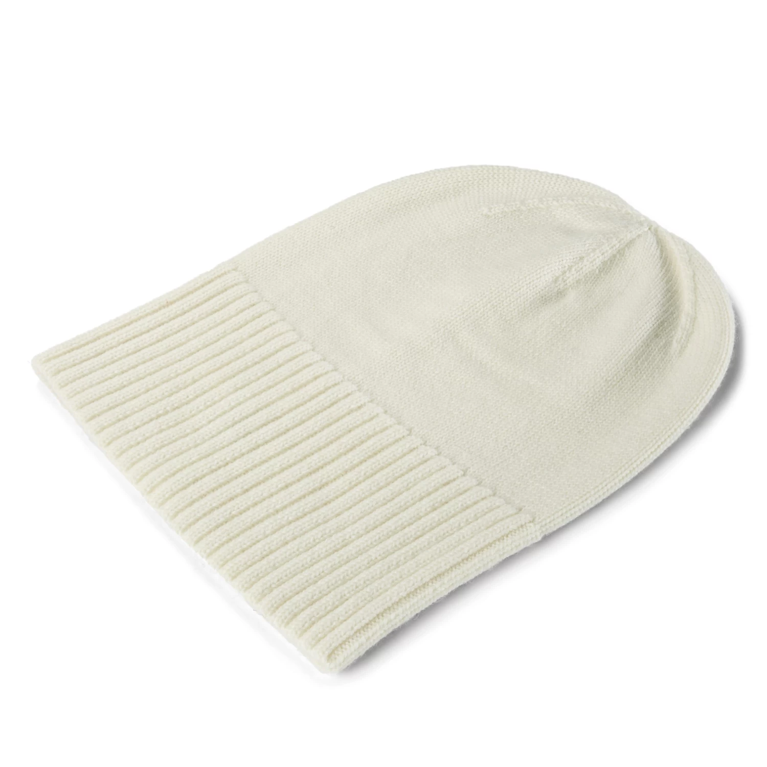 Off-White Merino Wool Chunky & Fine Knitted Beanie - Image 3