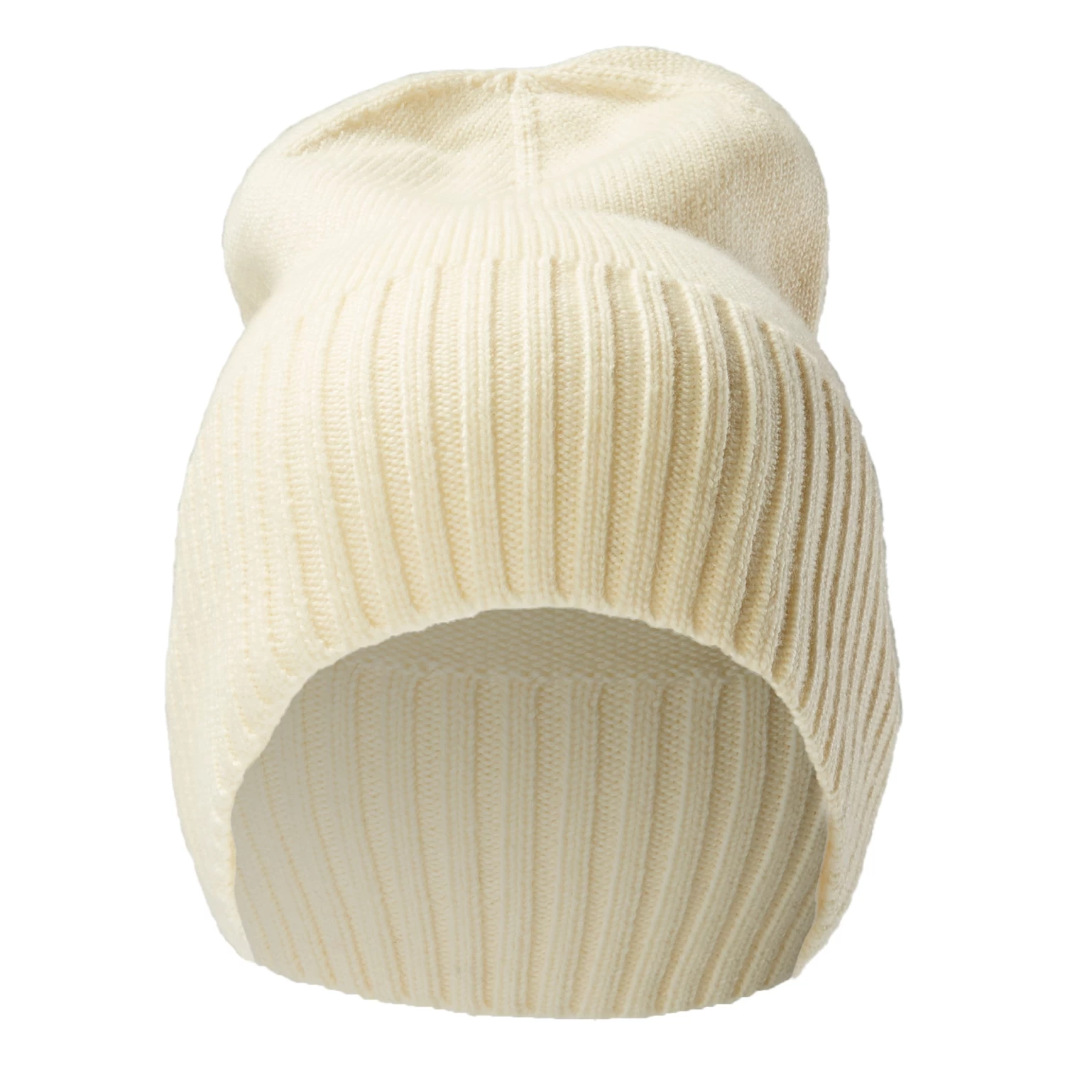 Off-White Merino Wool Chunky & Fine Knitted Beanie - Image 2