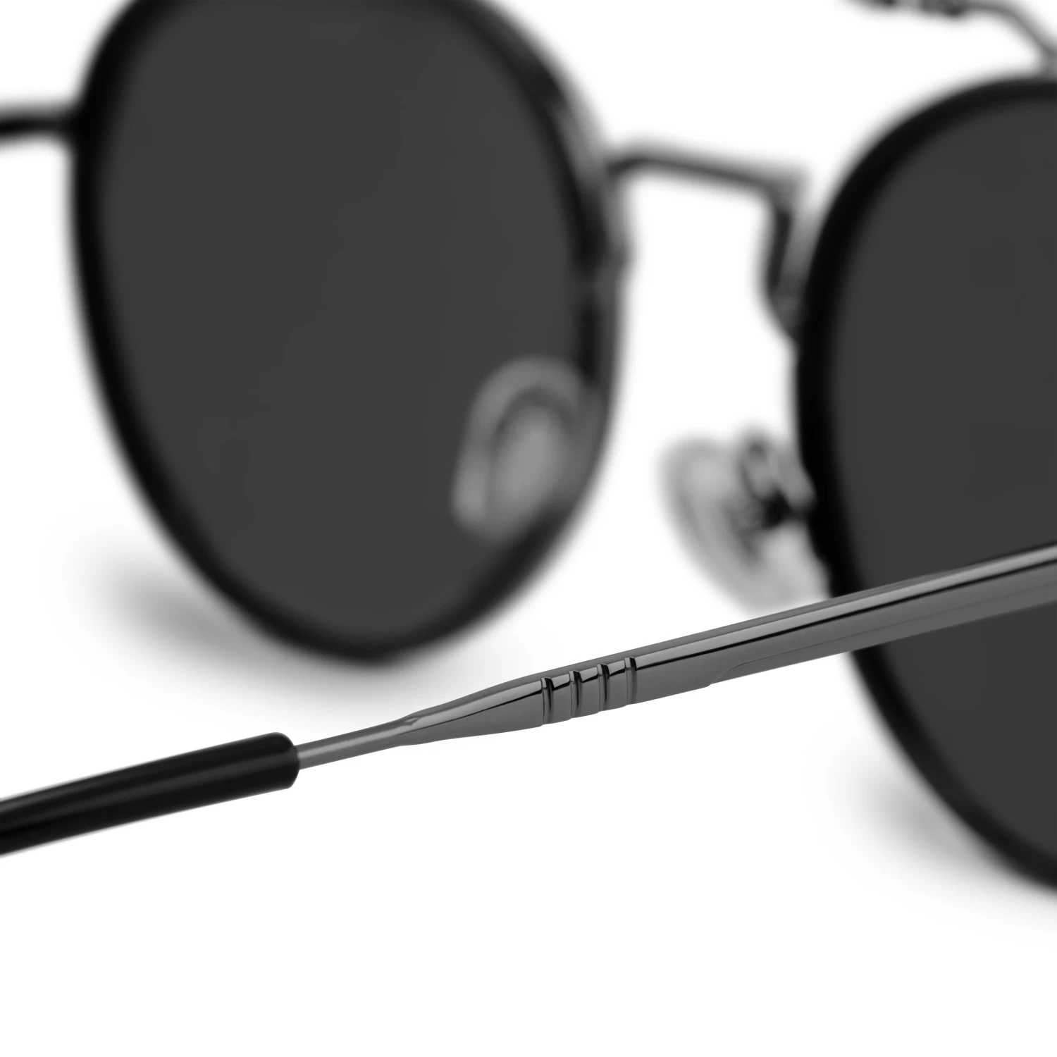 Occasus | Round Black Double Bridge Polarized Sunglasses - Image 6