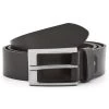 Black Smooth Leather Dress Belt