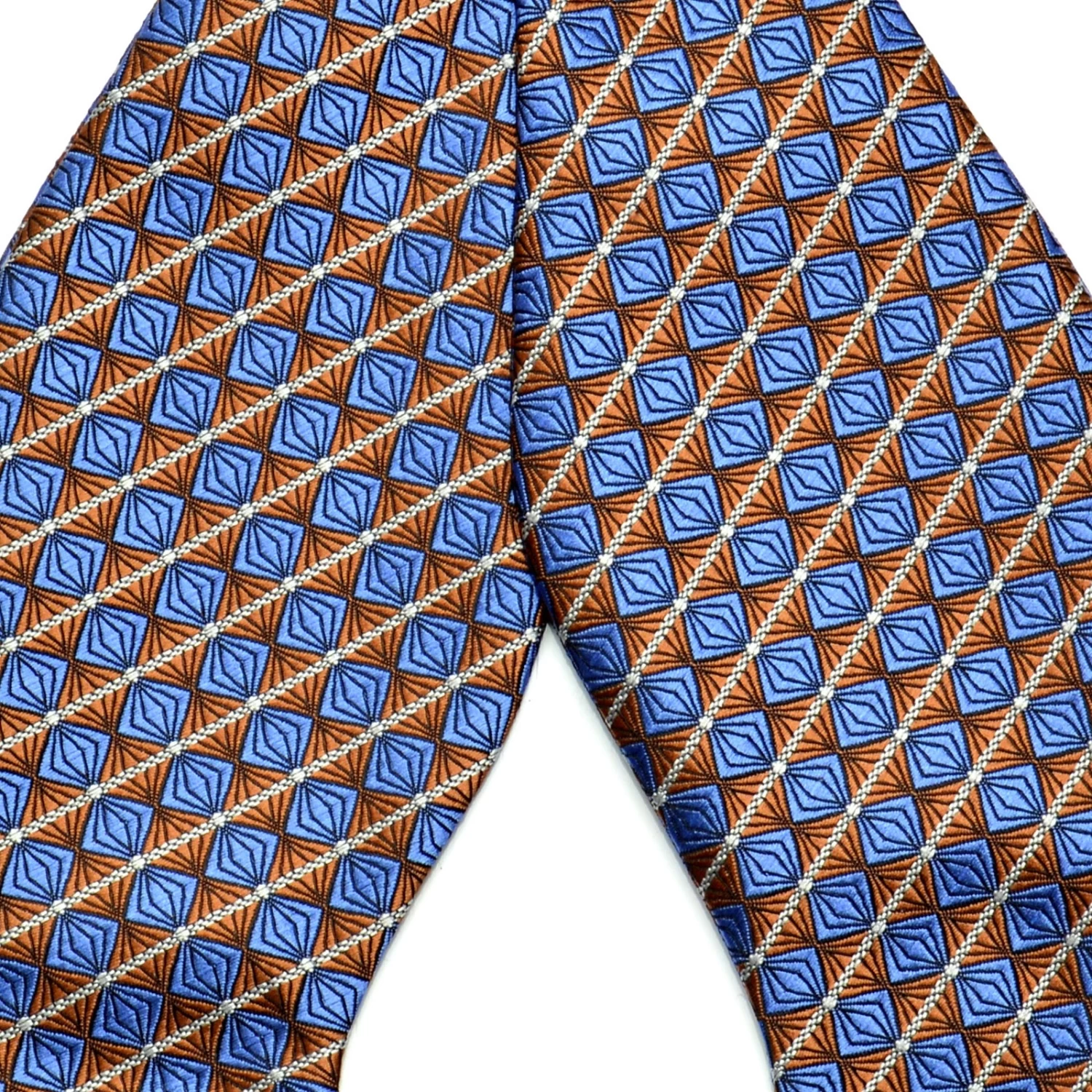 Arctic Blue & Golden Brown Microfiber Self-Tie Bow Tie - Image 2
