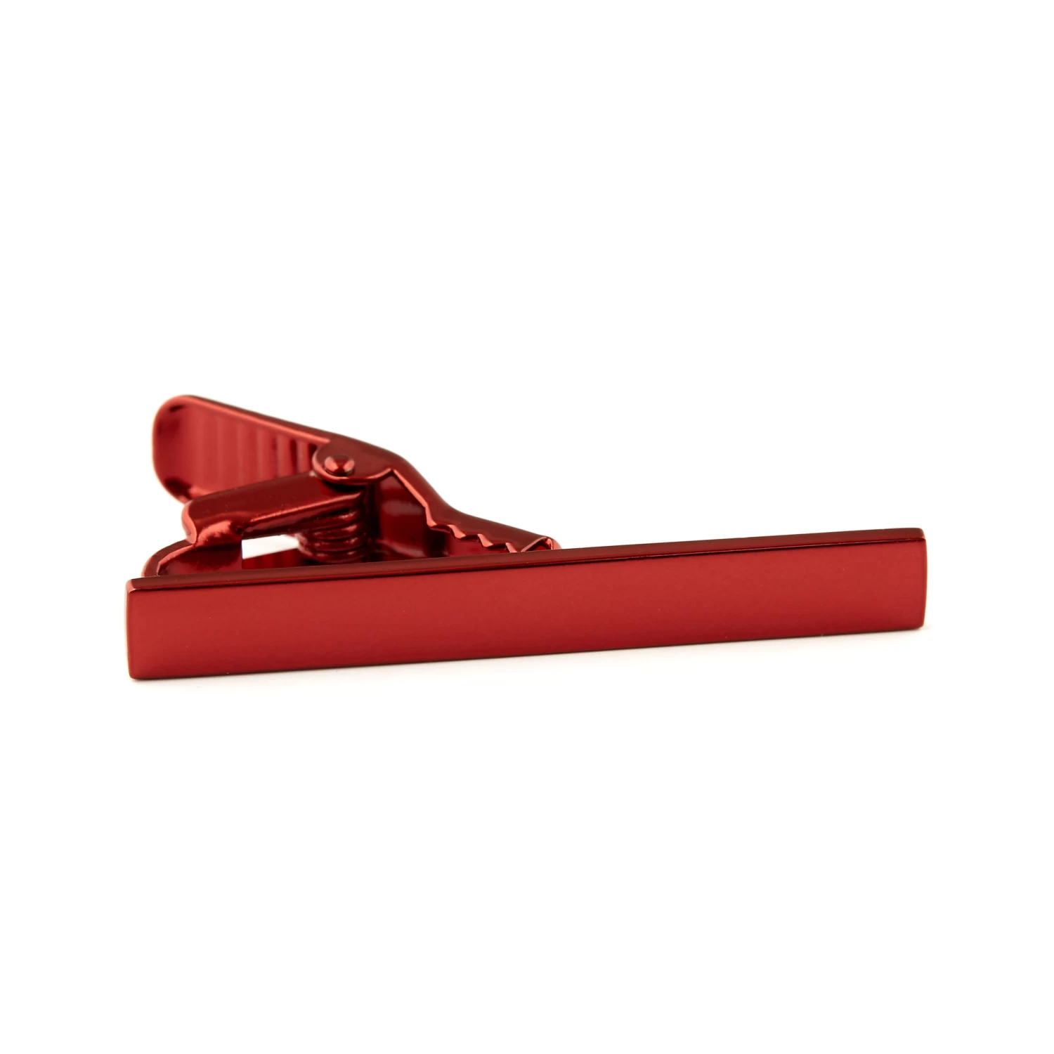 Short Metallic Red Square Tie Clip