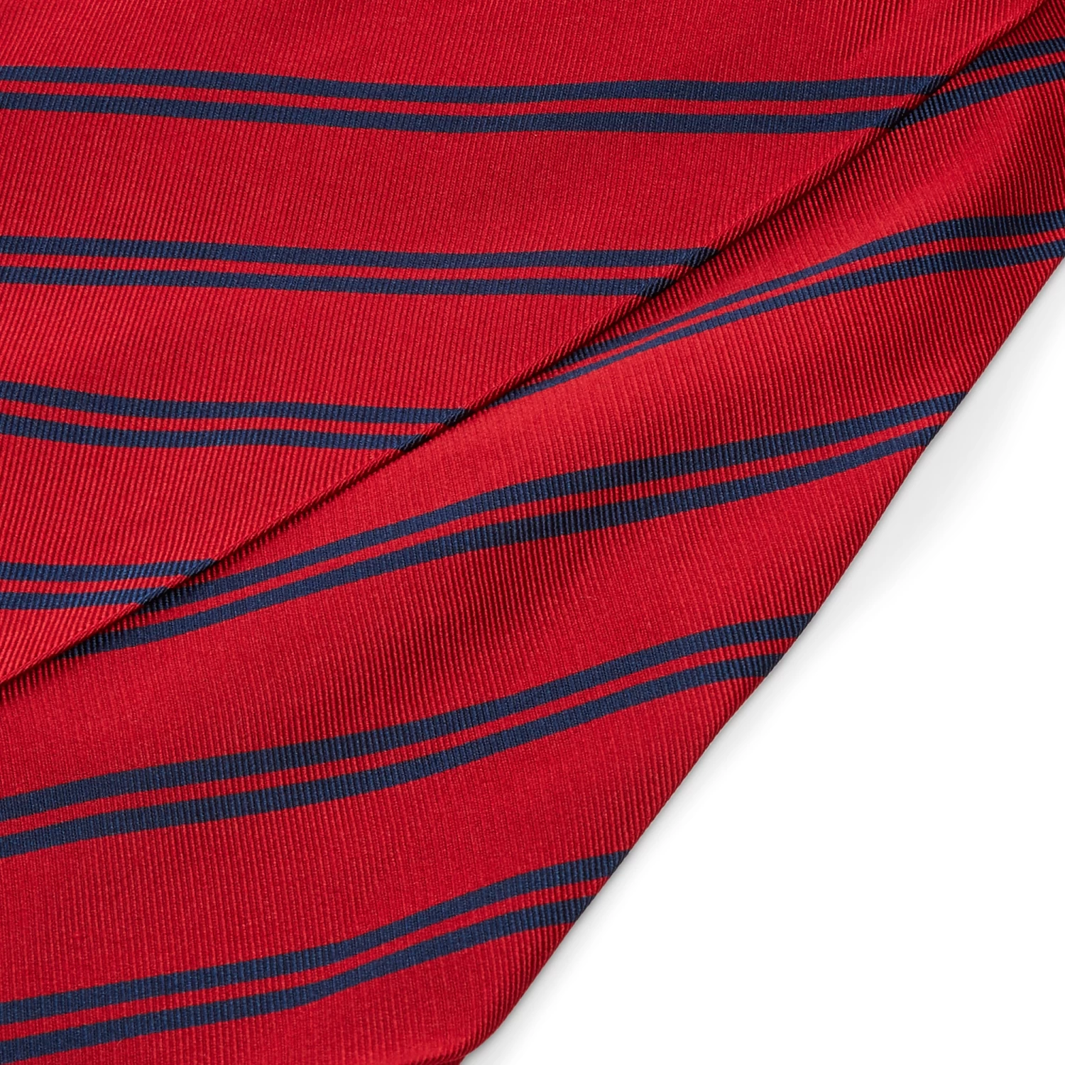 Red & Blue Twin Stripe Silk Cravat - Image 2