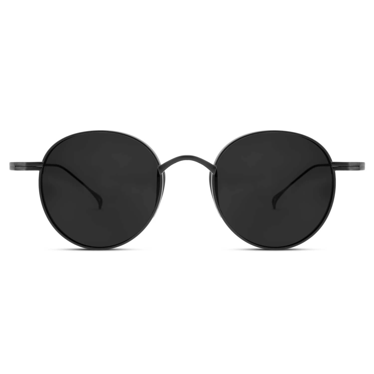 Occasus | Round Black Titanium Polarized Sunglasses