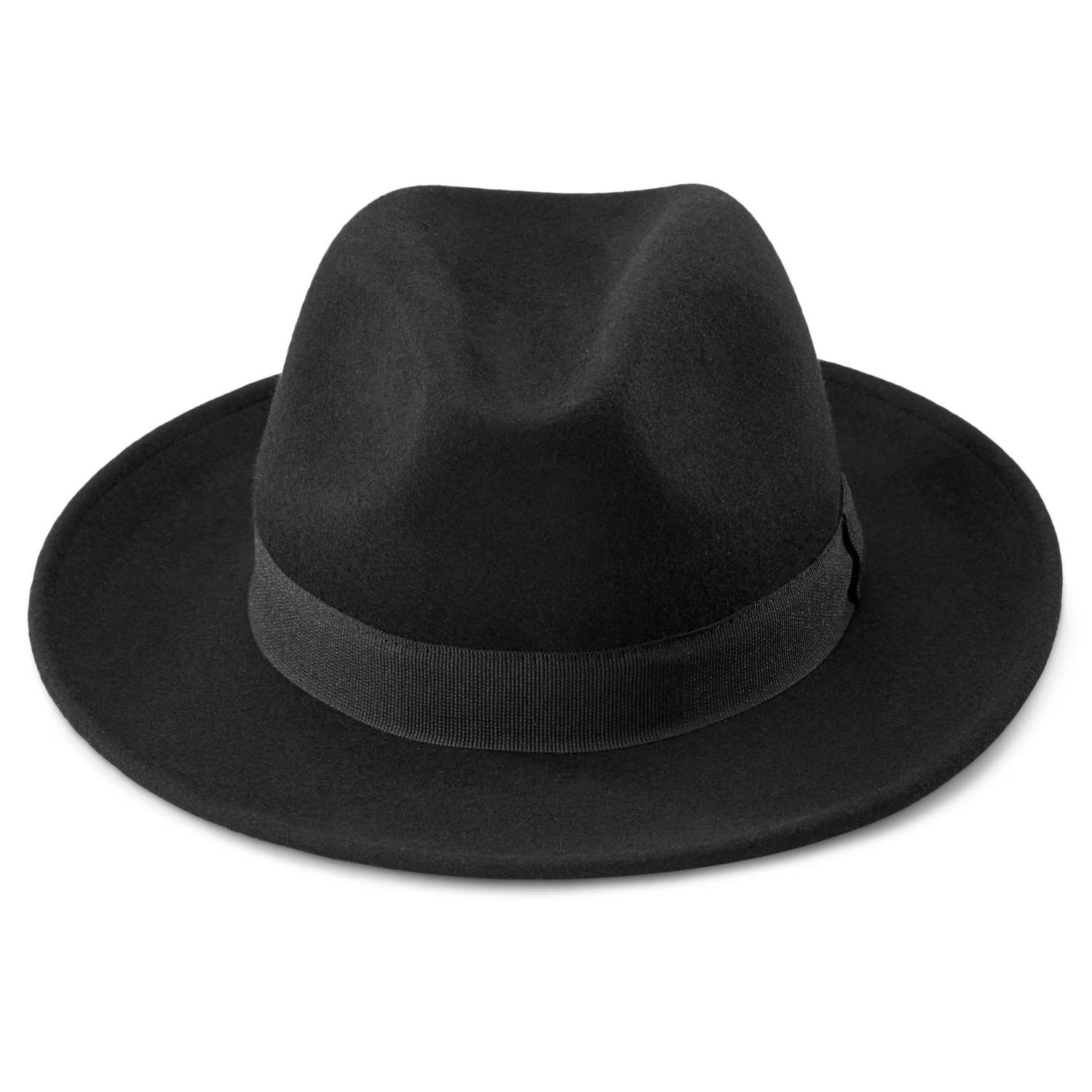 Fido | Black Wool Fedora Hat With Band - Image 2