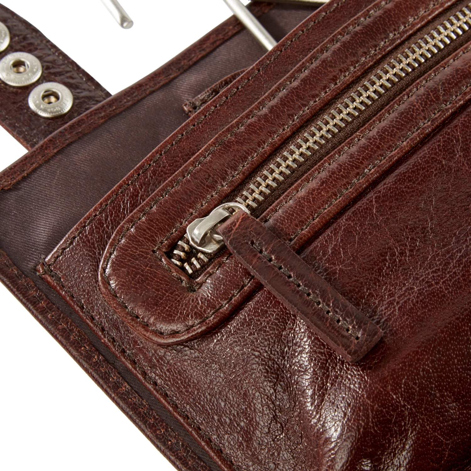 California | Dark Brown Hanging Toiletry Kit Leather Bag - Image 12