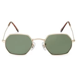 Gold-Tone & Army Green Groovy Sunglasses