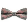 Boho | Peach Blossom & Dark Grey Silk Pre-Tied Bow Tie