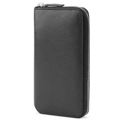Black Leather RFID-Blocking Wallet