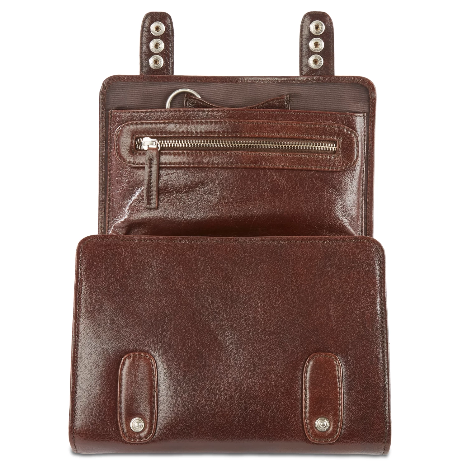 California | Dark Brown Hanging Toiletry Kit Leather Bag - Image 9