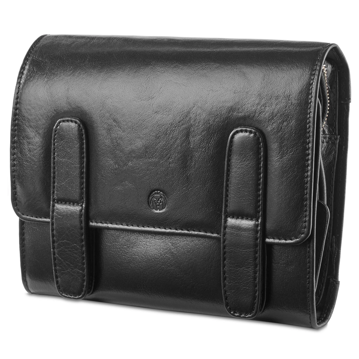 California | Black Hanging Toiletry Kit Leather Bag