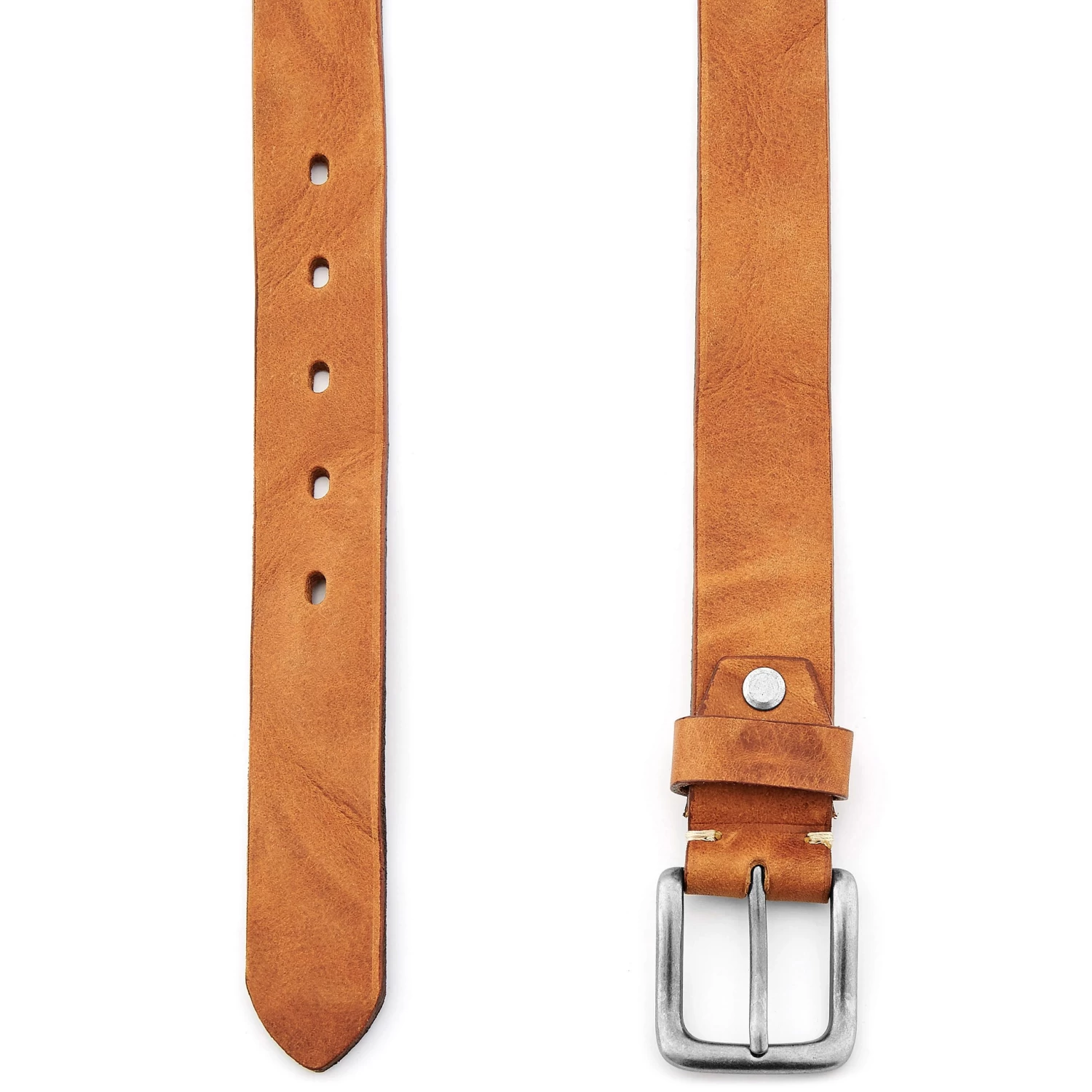 Casual Slim Tan Leather Belt - Image 2