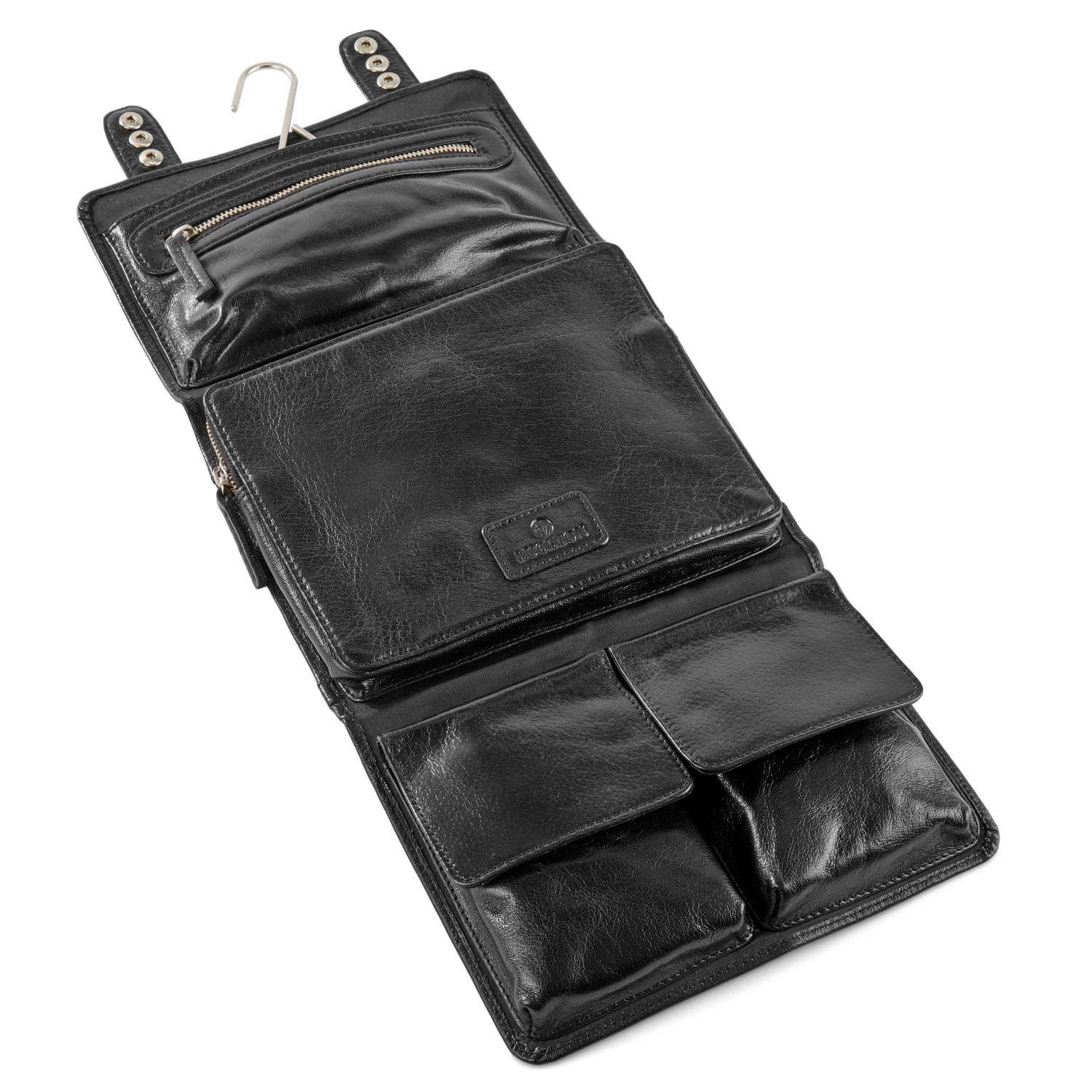 California | Black Hanging Toiletry Kit Leather Bag - Image 2