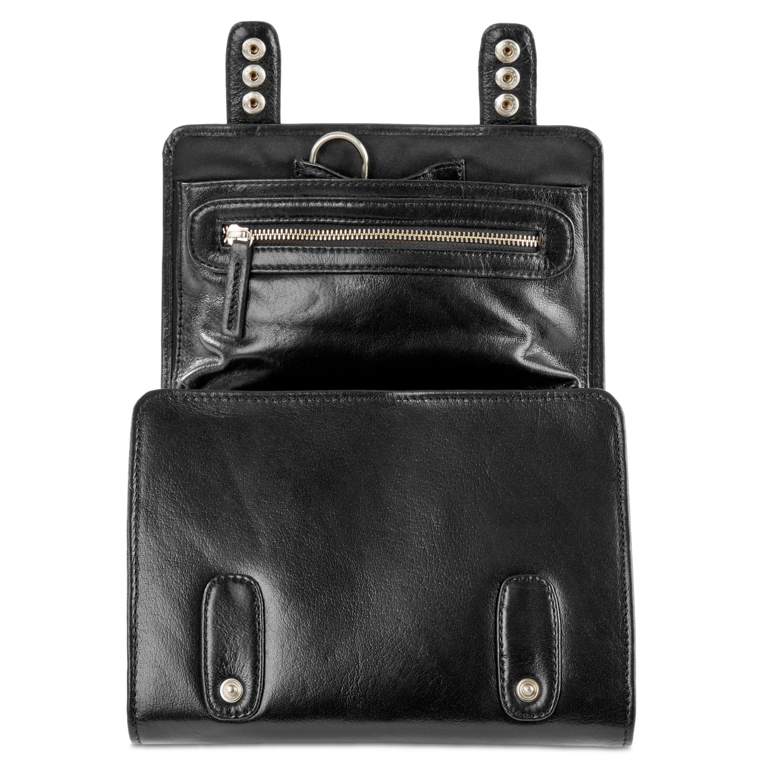 California | Black Hanging Toiletry Kit Leather Bag - Image 7