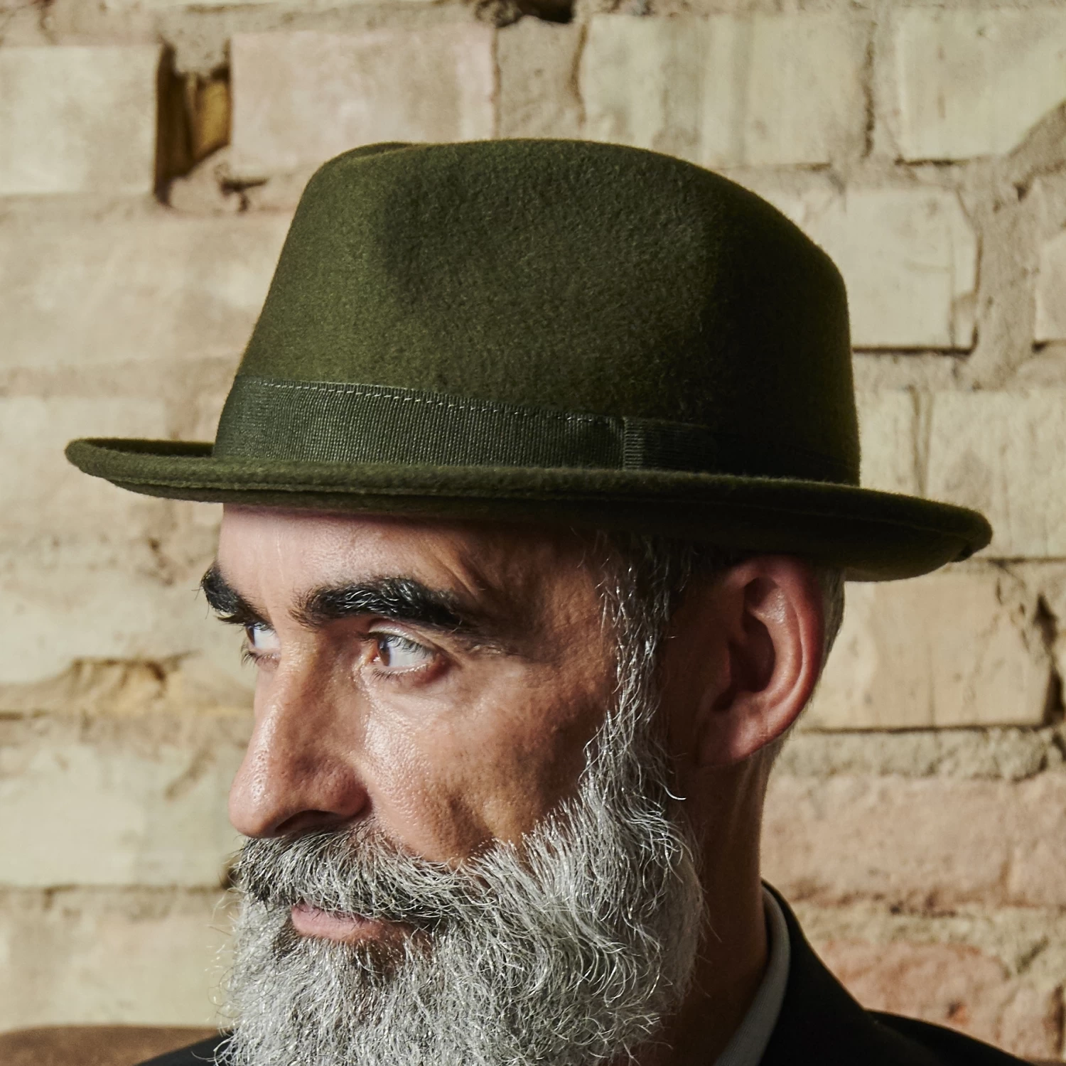Moda | Olive Green Wool Trilby Hat - Image 7