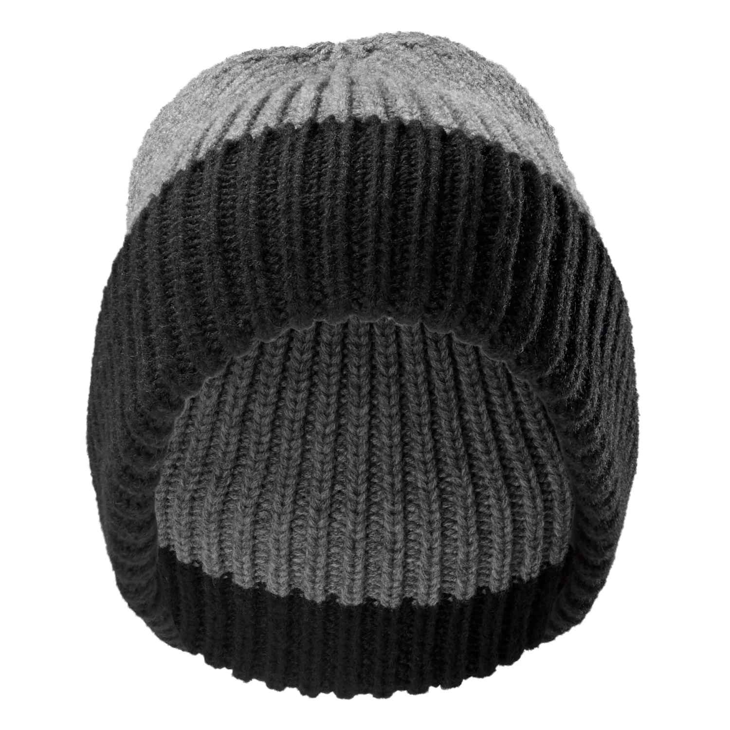 Montagna | Black & Camouflage Grey Chunky Knitted Rib Beanie - Image 6