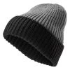 Montagna | Black & Camouflage Grey Chunky Knitted Rib Beanie