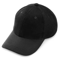 Lacuna | Black Faux Suede-Brimmed Cotton Baseball Cap