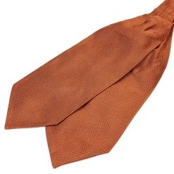 Brown & White Polka Dot Silk Cravat