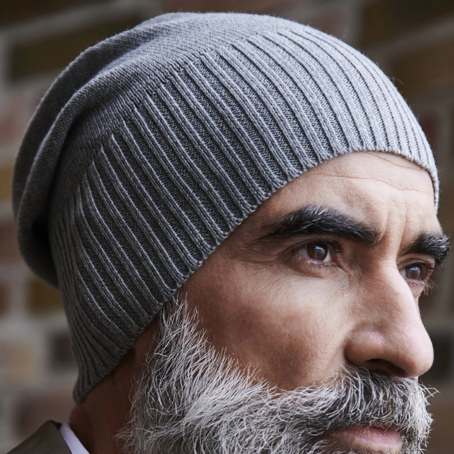Kite | Light Grey Lightweight Organic Cotton Chunky & Fine Knitted Rib Beanie - Image 7