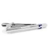 Silver-Tone With Blue Detail Tie Clip