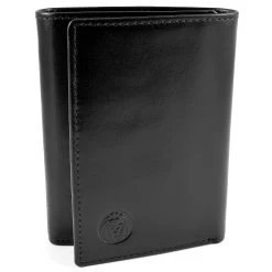 Black Leather Trifold Wallet