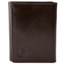 Brown Leather Trifold Wallet With RFID Blocker