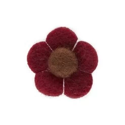 Bordeaux & True Brown Felt Flower Lapel Pin