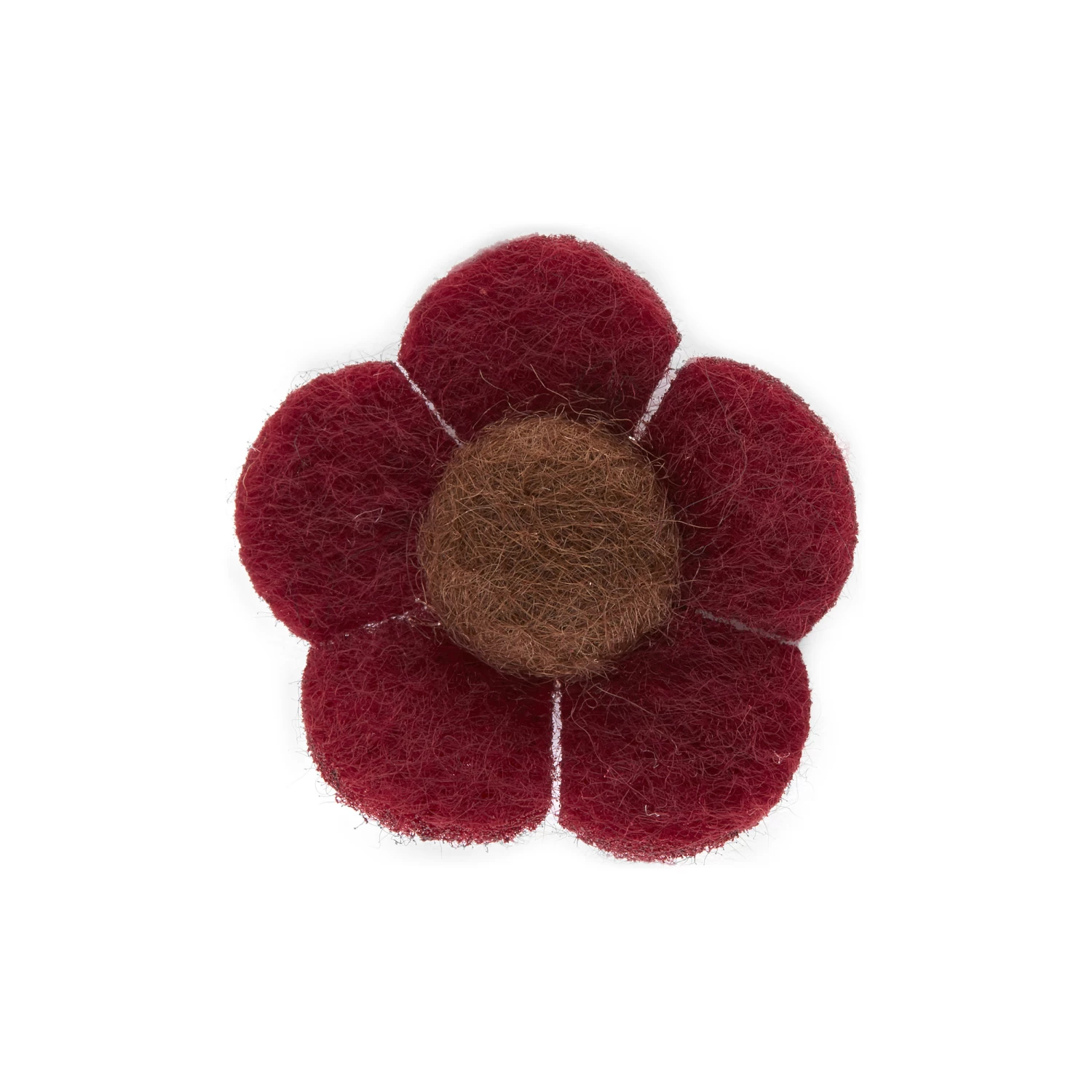 Bordeaux & True Brown Felt Flower Lapel Pin