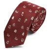 Burgundy & White Christmas Polyester Tie