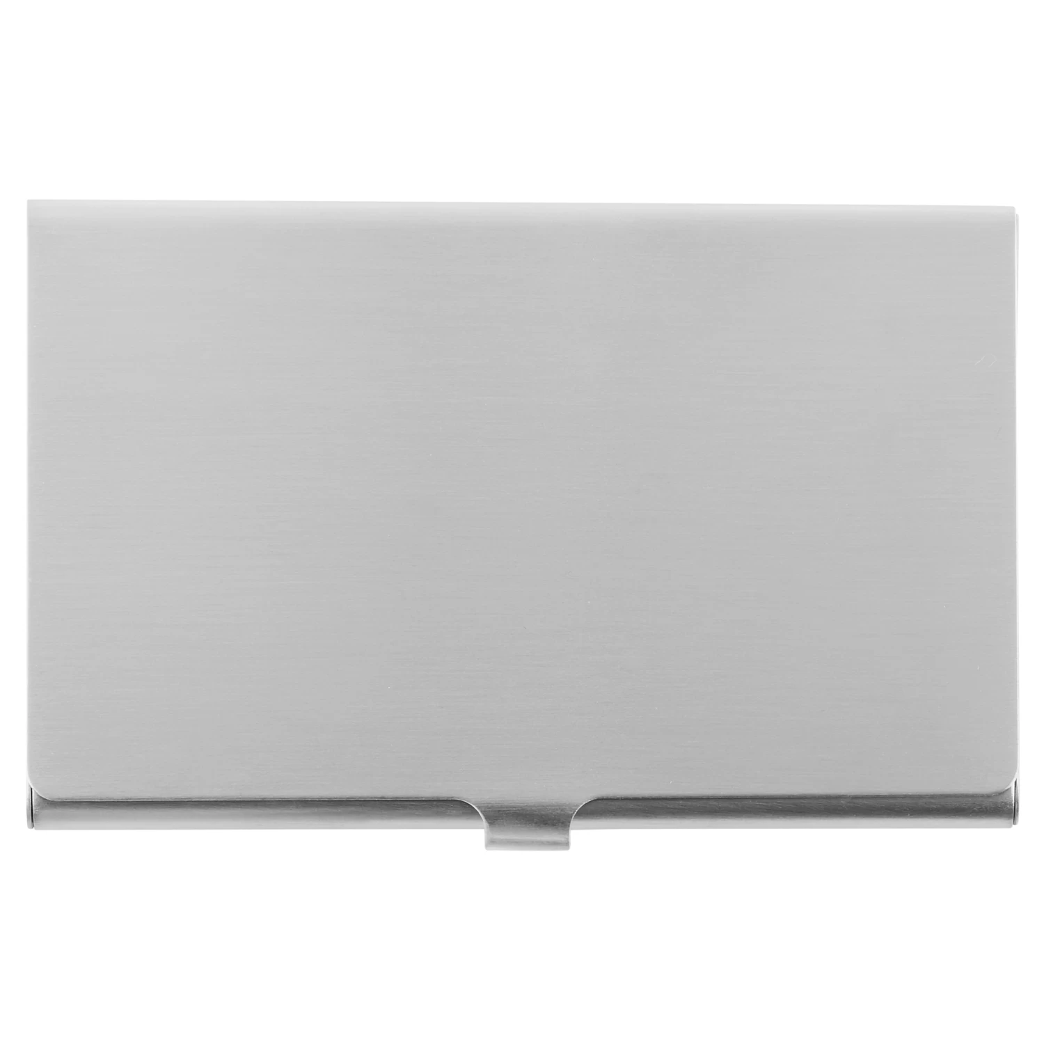 Slim Brushed Silver-Tone Stainless Steel Card Holder