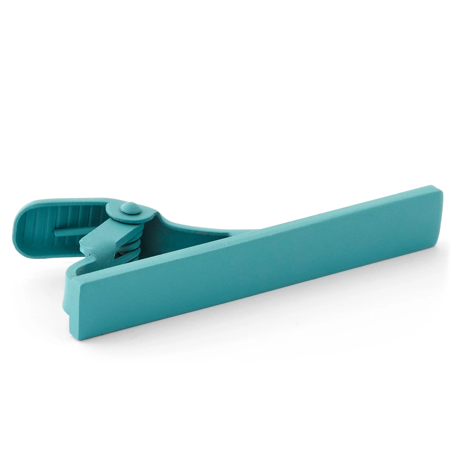 Short Turquoise Square Tie Clip - Image 2