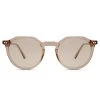 Occasus | Round Translucent Light Brown Horn-rimmed Polarized Sunglasses