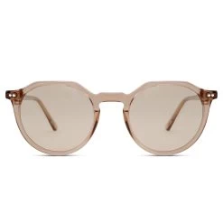 Occasus | Round Translucent Light Brown Horn-rimmed Polarized Sunglasses