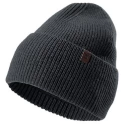 Dark Grey Recycled Wool Cuffed Beanie