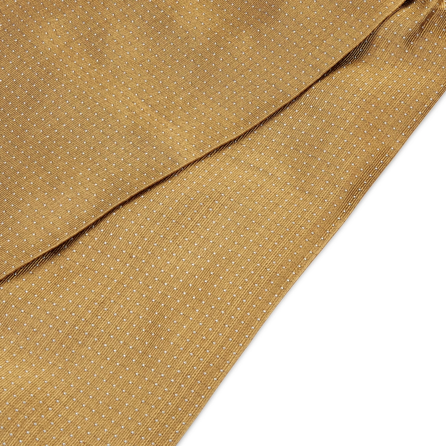 Gold-Tone & White Polka Dot Silk Cravat - Image 2