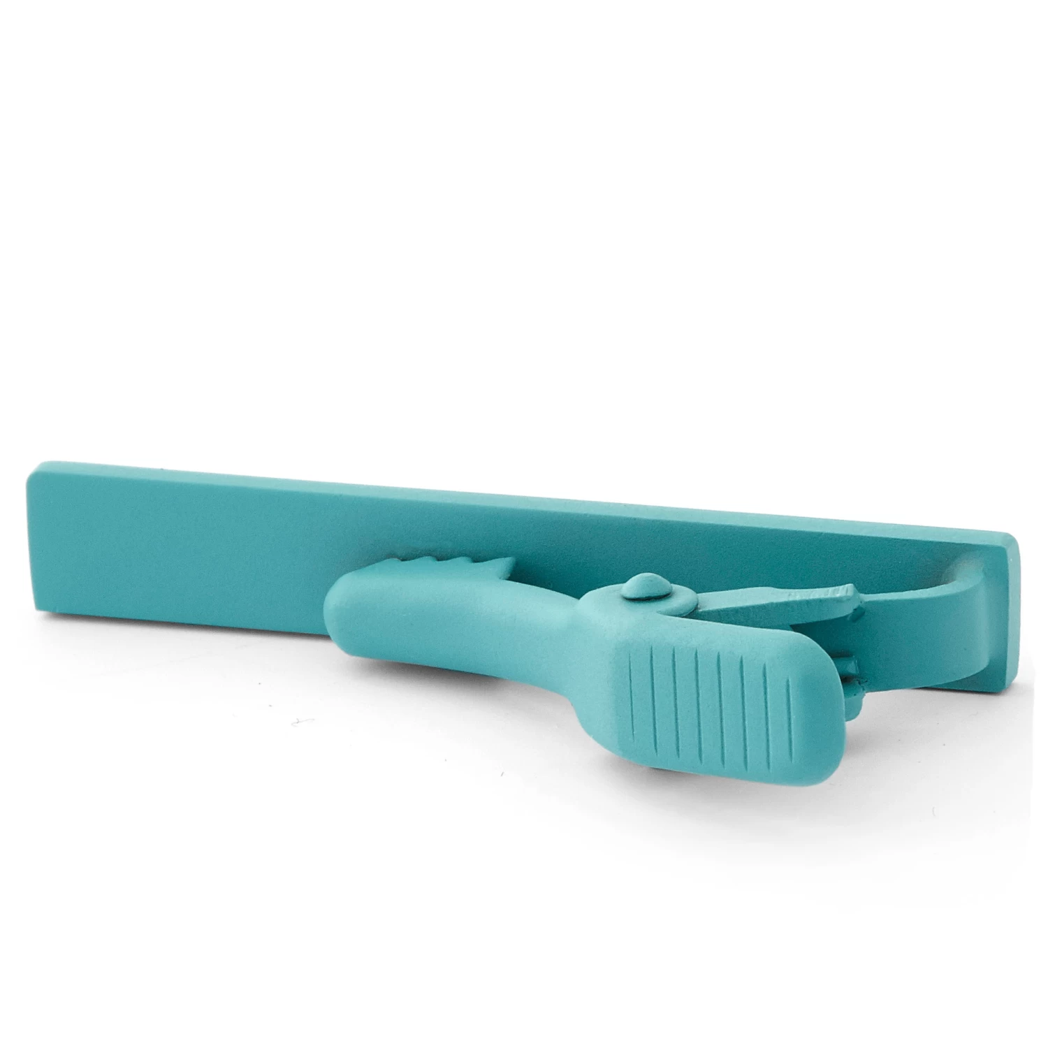 Short Turquoise Square Tie Clip - Image 3