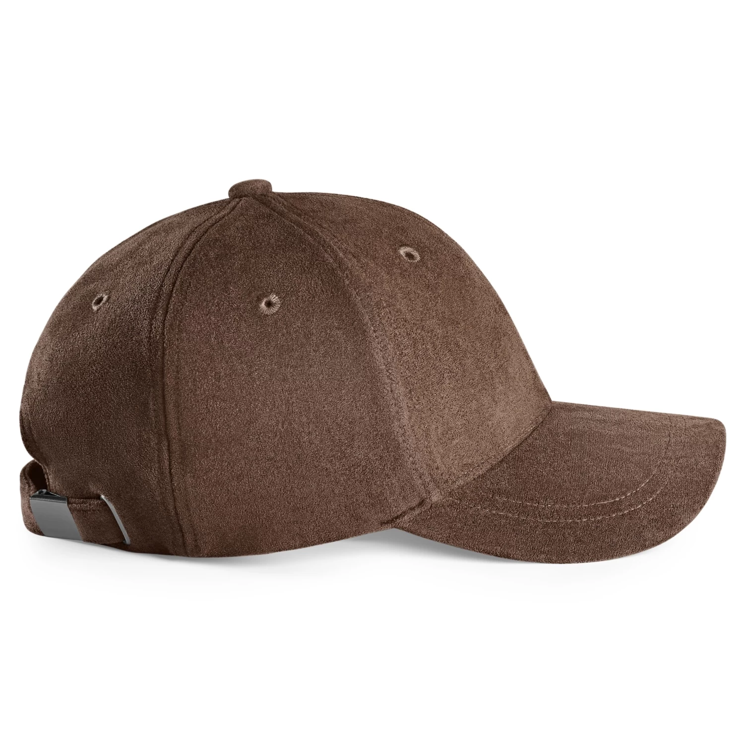 Lacuna | Dark Brown Faux Suede Baseball Cap - Image 3