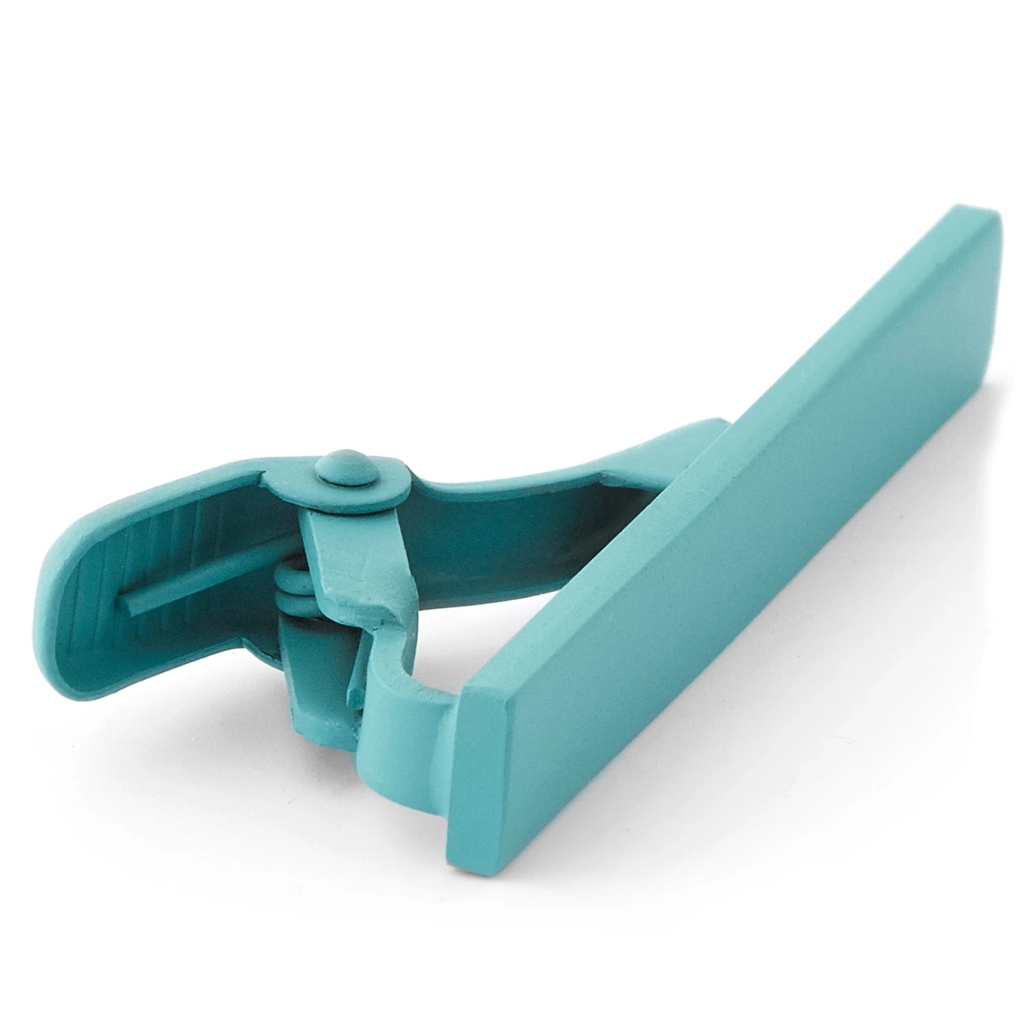 Short Turquoise Square Tie Clip - Image 4