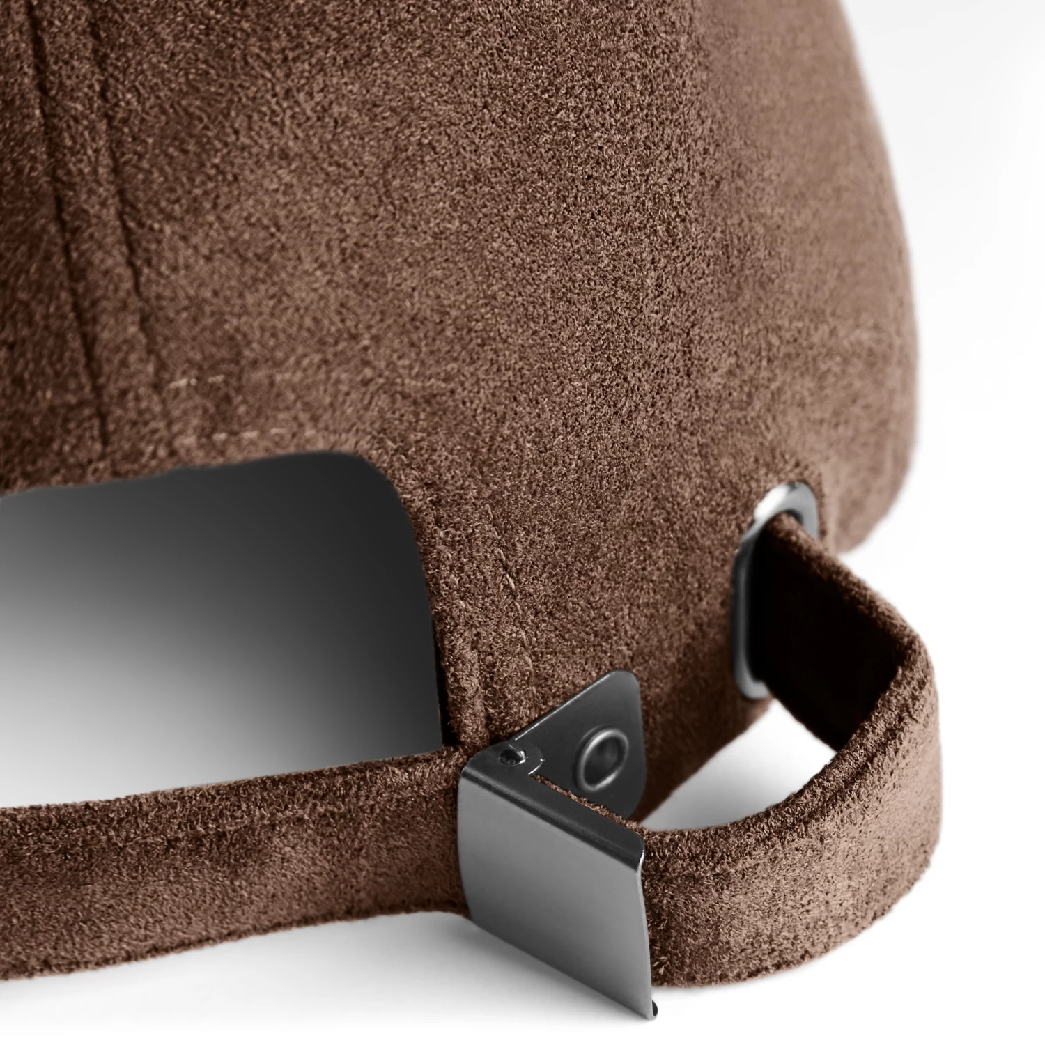 Lacuna | Dark Brown Faux Suede Baseball Cap - Image 4