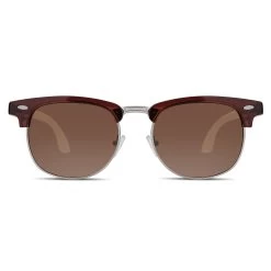Brown Bamboo Browline Sunglasses