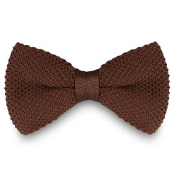 Chocolate Knitted Pre-Tied Bow Tie