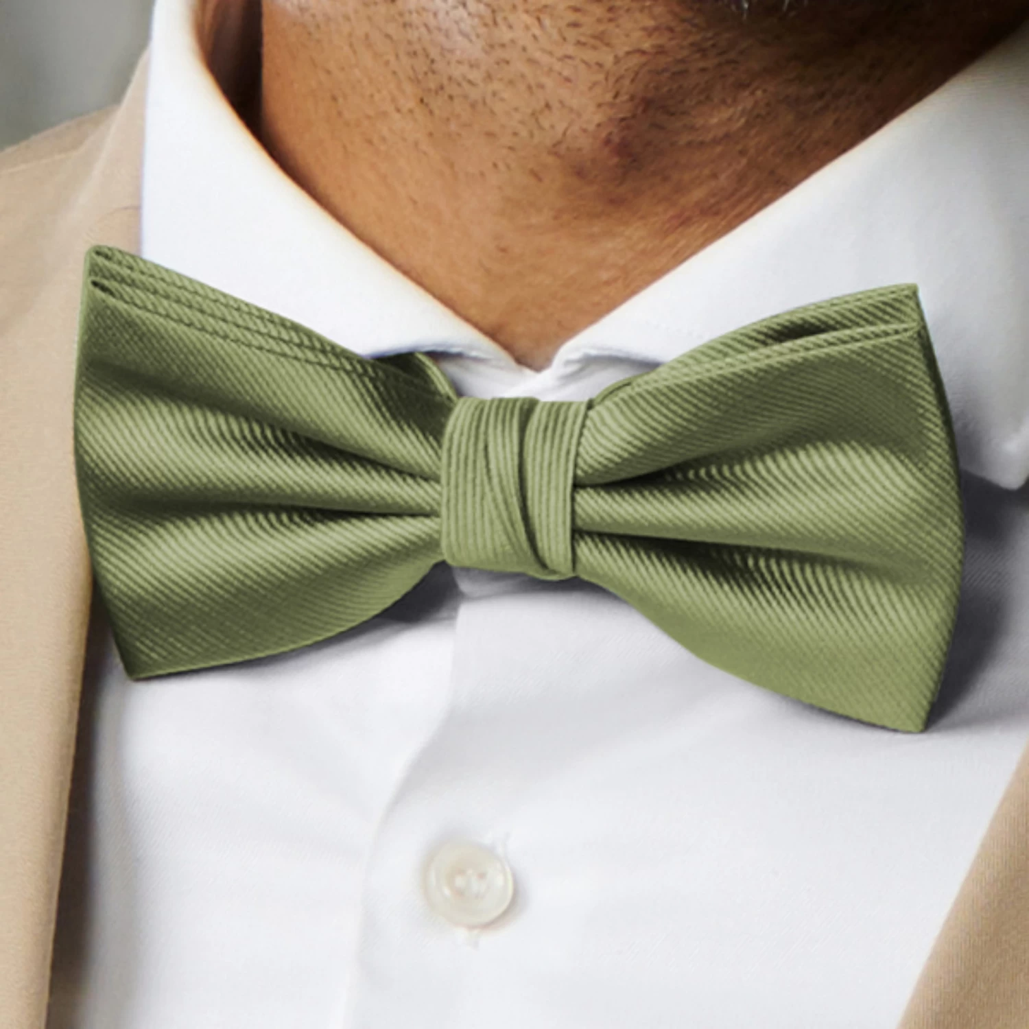 Light Green Pre-Tied Grosgrain Bow Tie - Image 5