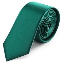 6 Cm Emerald Green Satin Skinny Tie