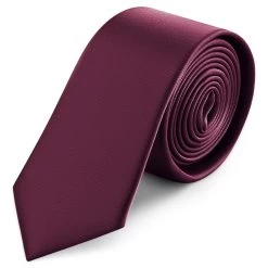6 Cm Crimson Satin Skinny Tie