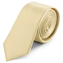 6 Cm Champagne Satin Skinny Tie